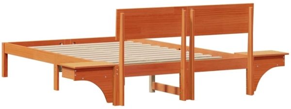 vidaXL Bettrahmen Wachsbraun 140 x 190 cm Massives Kiefernholz 873453 Bild 6