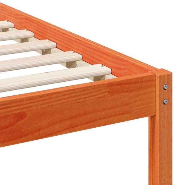 vidaXL Bettrahmen Wachsbraun 140 x 190 cm Massives Kiefernholz 873453 Bild 7