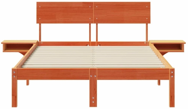 vidaXL Bettrahmen Wachsbraun 140 x 190 cm Massives Kiefernholz 873453 Bild 4
