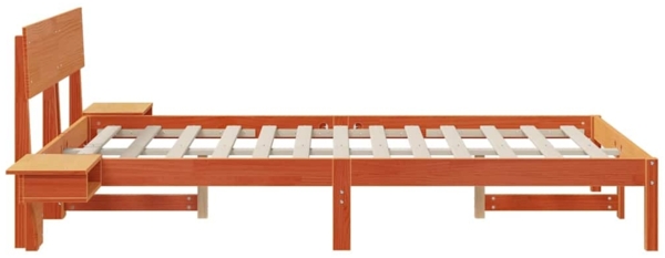 vidaXL Bettrahmen Wachsbraun 140 x 190 cm Massives Kiefernholz 873453 Bild 5