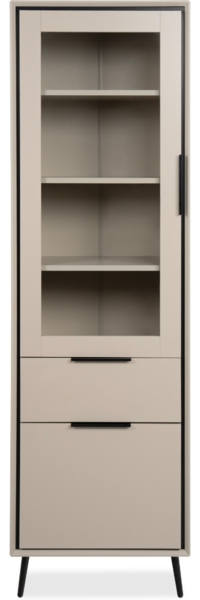 Finori Arona 52B Vitrine, sand / schwarz | Maße: B x H x T ca. 60 x 200 x 38 cm