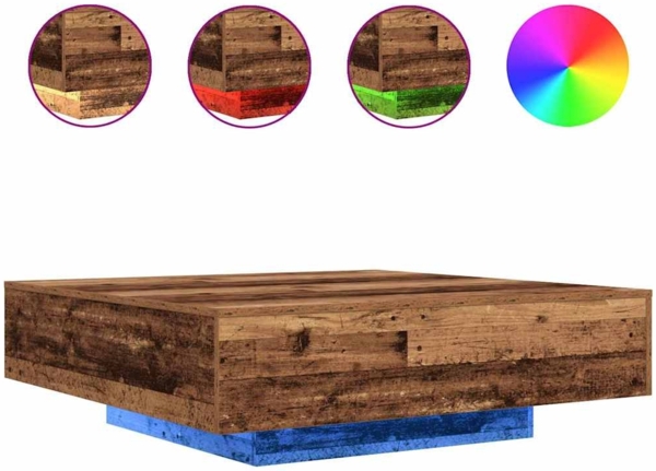 vidaXL Couchtisch Altholz 100 x 100 x 31 cm Holzwerkstoff 863006 Bild 3