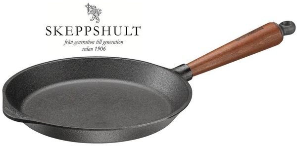 Skeppshult Bratpfanne Skeppshult Gusseisen Bratpfanne Ø 24 cm mit Walnussholzgriff