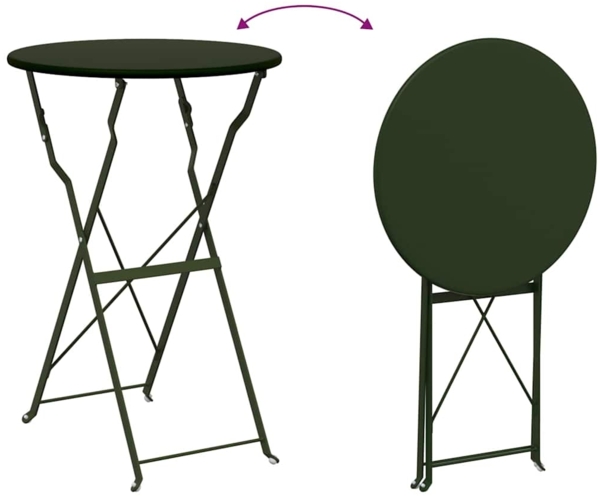 vidaXL Bistrotisch Dunkelgrün Ø50x71 cm Pulverbeschichteter Stahl 42002961 Bild 8