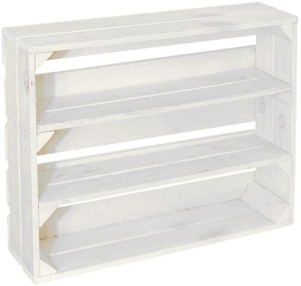 CHICCIE 3 Set Holzregal Schmalhanz 50x40x15cm - Weiß 2x Langes Regal