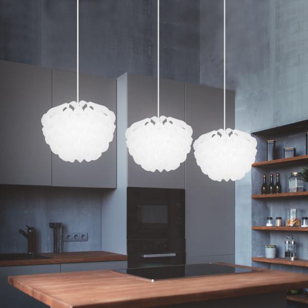 Hängeleuchte, 3 flammig, Metall, weiß, H 120cm Bild 7