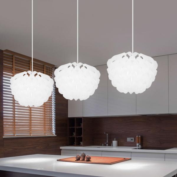 Hängeleuchte, 3 flammig, Metall, weiß, H 120cm Bild 8