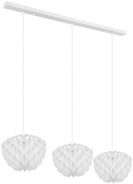 Hängeleuchte, 3 flammig, Metall, weiß, H 120cm Bild 1