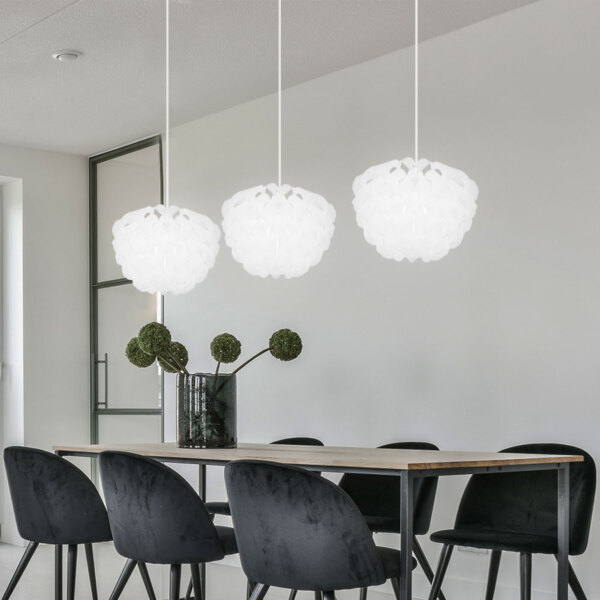 Hängeleuchte, 3 flammig, Metall, weiß, H 120cm Bild 5