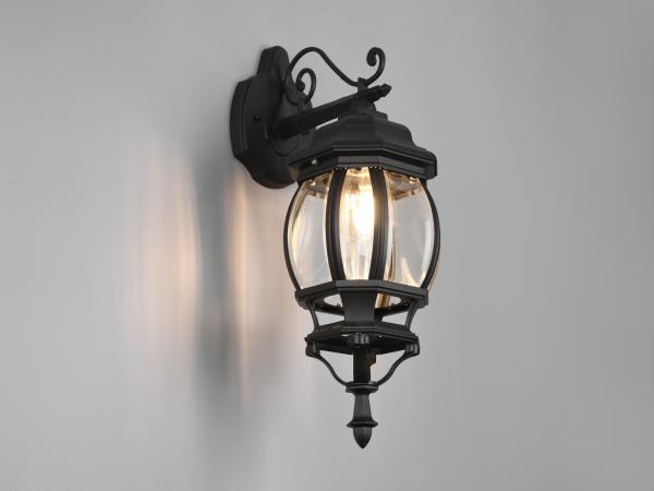 LED Außenwandleuchte, Laterne hängend Aluminium Schwarz Höhe 49cm