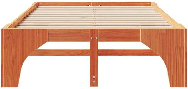 vidaXL Bettrahmen Braun 120 x 190 cm Massives Kiefernholz 873000 Bild 5