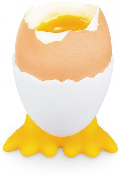 HIT Trading Eierbecher 4x EIERBECHER mit Hühnerfuß Kunststoff Eierhalter Eierbehälter Eier 97, (4-tlg), Eierständer Eierdop Huhn Ente 97