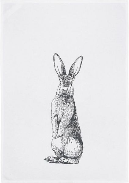 17,30 Hamburg Geschirrtuch Hase, Dunkelgrau, (1-tlg), 50x70cm, Siebdruck
