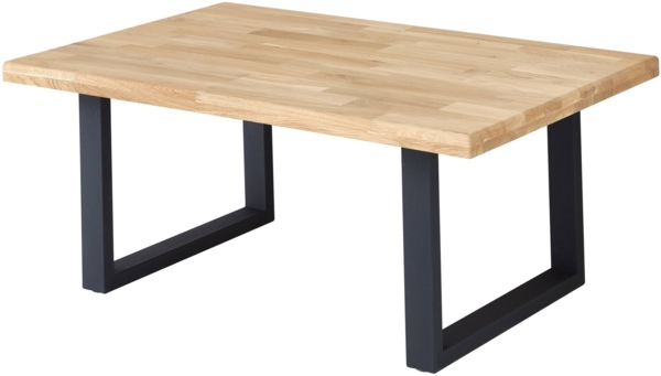 Couchtisch CHRIS U 110 x 70 Eiche massiv geölt Metallgestell U-Form