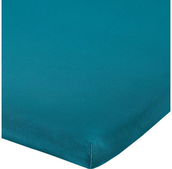 Erwin Müller 'Freising' Spannbettlaken, Gummizug: Rundumgummi, 1 Stück, Elasthan-Jersey-Stretch Uni, Petrol, 90x190 cm - 100x220 cm