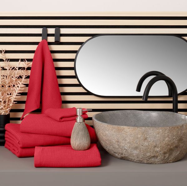 KangaROOS Handtuch Set Cassidy, Handtuch in Premium Qualität, 500 gr/m², Waffeloptik, Frottier (Set, 6-St), Duschtücher, Handtücher, Gästetücher, 100% Baumwolle, 5 Jahre Garantie