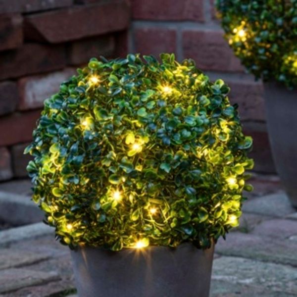 HI LED-Lichterkette LED Buchsbaum-Kugel, 25cm mit 30 LEDs