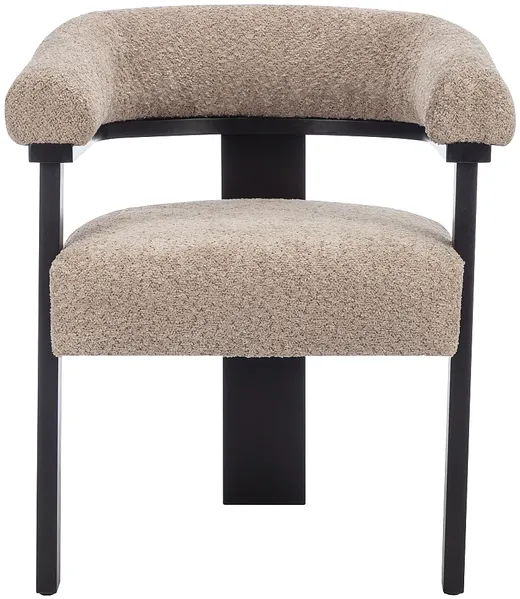 Vente-unique - LIVELIA Stuhl Stoff SchwarzSchokoladenbraun - B 60 cm x H 78 cm x L 64 cm