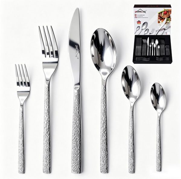 HOMELUX Besteck-Set Besteck set für 12 Personen,72-tlg Edelstahl Besteckset,Cutlery Set, Edelstahl,Spiegelpoliert