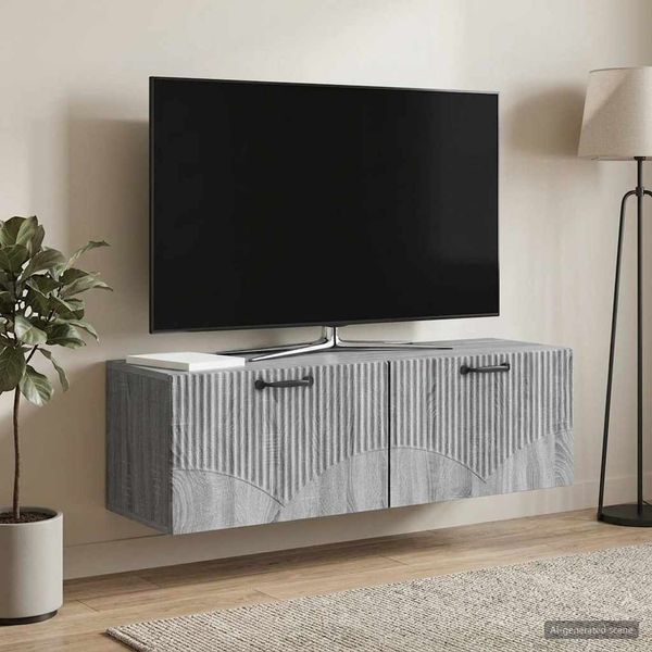 vidaXL Wandmontierter TV-Schrank Graues Sonoma 98 x 31 x 30 cm 899071
