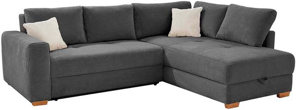 Jockenhöfer Gruppe Ecksofa Sunset L-Form, B: 257 cm, Dauerschlafsofa mit, Tonnentaschen-Federkern, Kaltschaumtopper, Bettkasten & Zierkissen