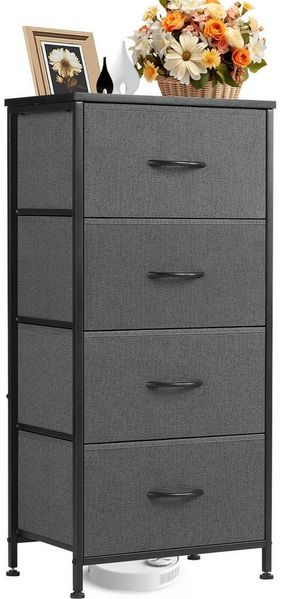 IDEASY Schubkastenkommode Frisiertisch, Schlafzimmerschrank-Organizer mit 4 Stoffschubladen (95×45×30cm rutschfester und wasserdichter Kleiderschrank mit Griffen), Flurschubladenschrank zur Kleideraufbewahrung,Kleiderschrank-Organizer
