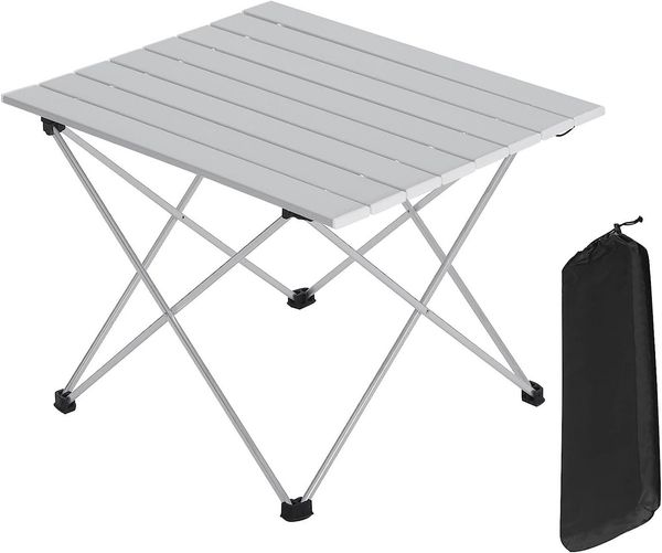 Woltu Campingtisch, Alu Campingtisch mit Tragetasche 56x46 cm