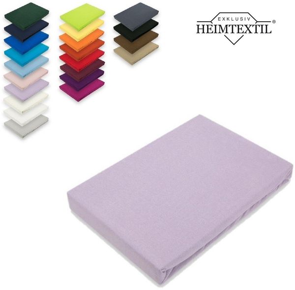EXKLUSIV HEIMTEXTIL Jersey Spannbettlaken Premium 120 x 200 cm Flieder 100% Baumwolle Öko - Tex Zertifiziert Bed-Sheet Bettlaken Spannbetttuch Topper Leinentuch