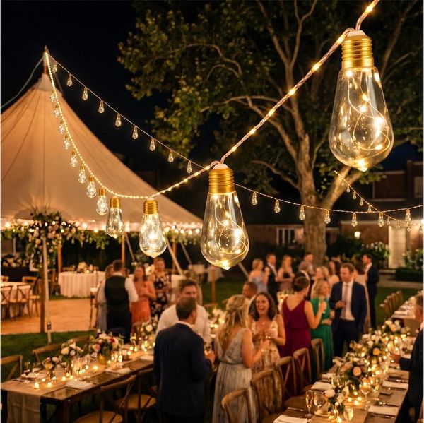 Salcar LED Solarleuchte Lichterkette Outdoor Solar Vintage Hanfseil Glühbirne Warmweiß, LED, 5m Lichterkette + 3m Zuleitung, 10 Lange Glühbirne mit 149 LED
