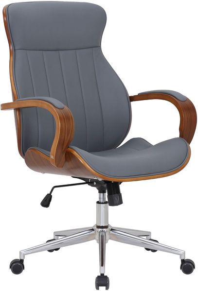 CLP Bürostuhl ergonomisch Melilla Höhenverstellbar und Drehbar,walnuss/grau