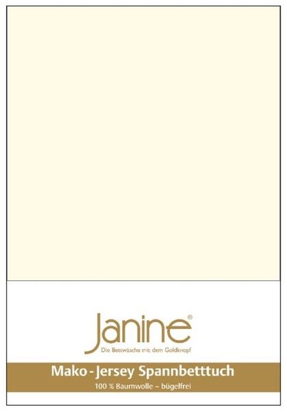 Janine Mako-Jersey Spannbetttuch Spannbettlaken 100% naturreine Baumwolle 90-100cm x 190-200cm 07 natur
