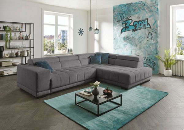 Die PlanBar Ecksofa MP-IN15053 L-Form, wahlweise mit Kopfteilverstellung und manueller Vorziehbank