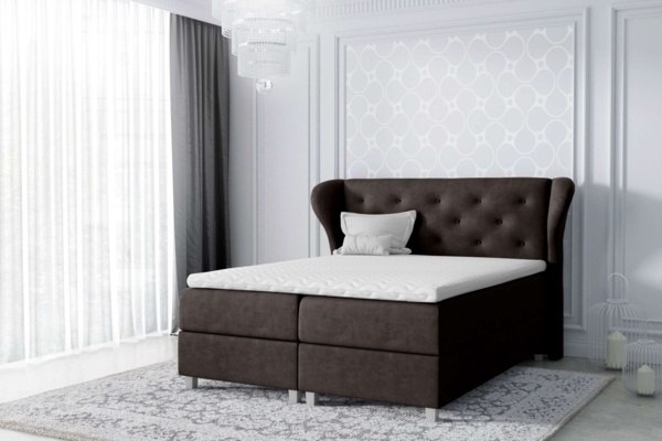 99rooms Bellagio Boxspringbett Kunstleder 200x200 cm Braun