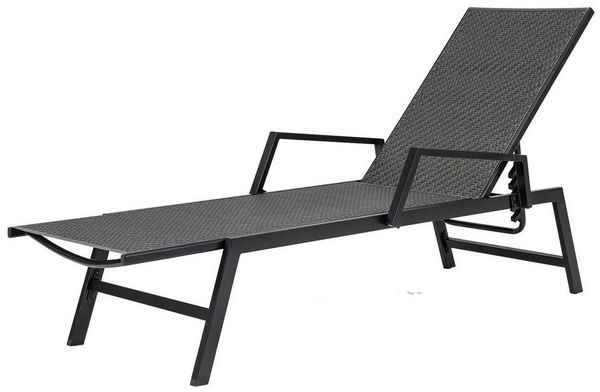 COSTWAY Gartenliege, 1 St, Sonnenliege Rattan, 5 fach verstellbar