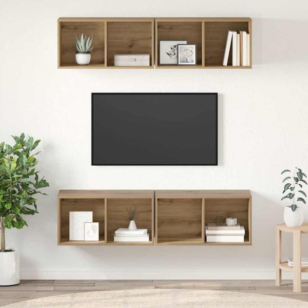 vidaXL TV-Schrankset 4 pcs Artisan-Eiche 37 x 37 x 72 cm Holzwerkstoff 3393533