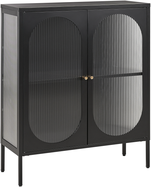 Vitrine SARRE Metall 90 cm 35 cm Schwarz