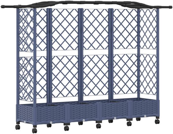 vidaXL Hochbeet mit Rankgitter und Dach Grau 203,5 x 40 x 129 cm PP 3423154 Bild 2