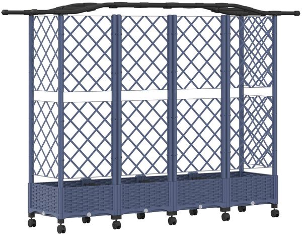 vidaXL Hochbeet mit Rankgitter und Dach Grau 203,5 x 40 x 129 cm PP 3423154 Bild 5