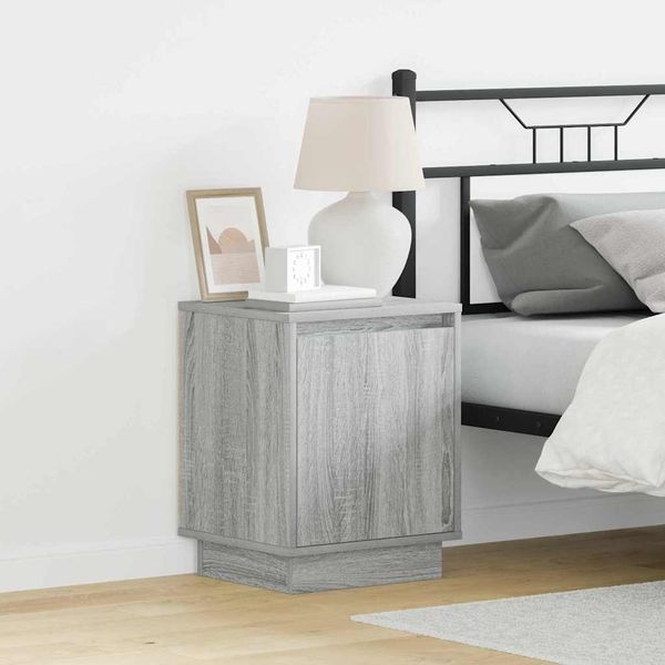 vidaXL Nachttisch Grau 39 x 34,5 x 50 cm Holzwerkstoff 869604
