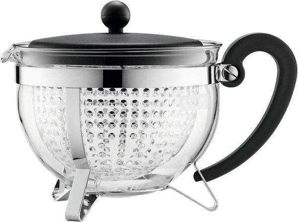 Bodum Teekanne 1.3 L mit Kunststofffilter, Kunststoffdeckel und Griff Chambord schwarz