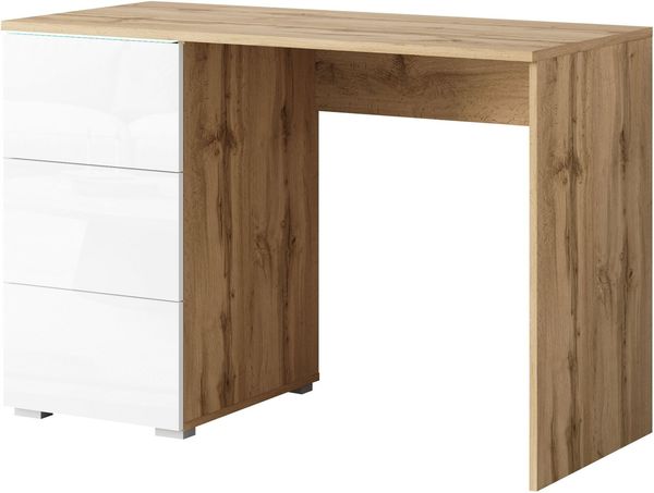 Home affaire Schreibtisch Vera, Computertisch mit LED-Beleuchtung (1-St), Moderner Schreibtisch, Push-to-Open, 3 Schubladen, B 110 oder 150 cm