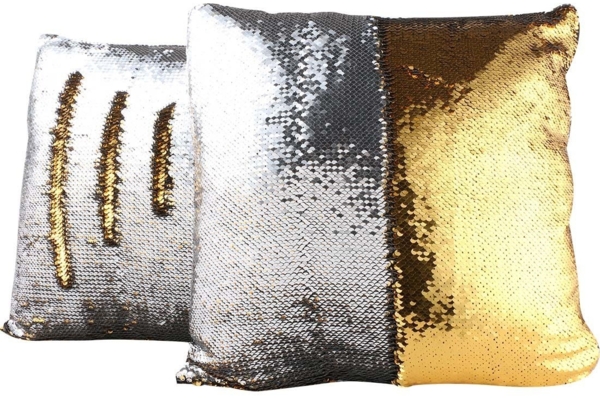 Jungengel Kissenbezug 4x Pailletten Kissenbezüge Dekokissen Couchkissen Glitzerkissen, 40x40cm, 12x Farben & Modelle, Modekissen