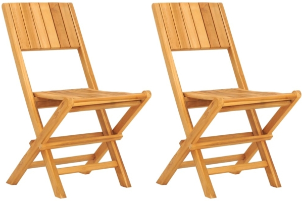 vidaXL Gartenstühle 2 Stk. Klappbar 47x61x90 cm Massivholz Teak 362759