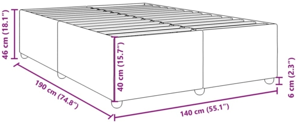 vidaXL Bettgestell ohne Matratze Creme 140x190 cm Stoff 3284734 Bild 8