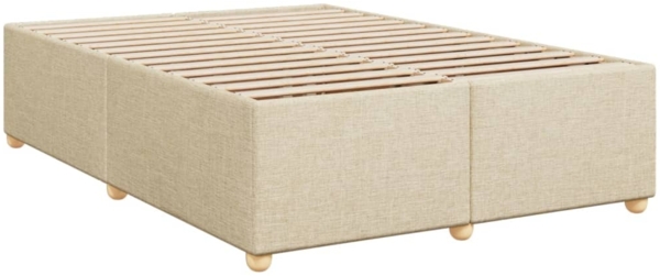 vidaXL Bettgestell ohne Matratze Creme 140x190 cm Stoff 3284734 Bild 2