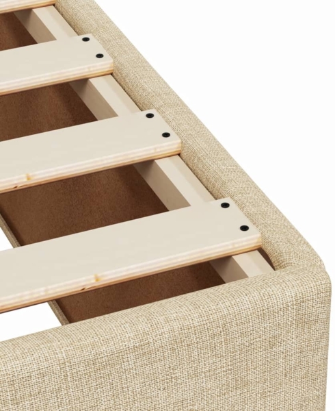vidaXL Bettgestell ohne Matratze Creme 140x190 cm Stoff 3284734 Bild 6