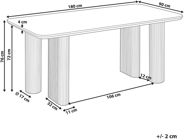 Esstisch BARROY Travertinoptik 180 cm 90 cm Bild 2