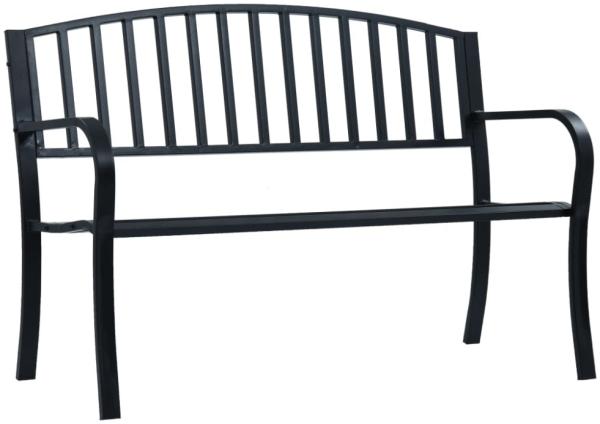 vidaXL Gartenbank 125 cm Schwarz Stahl 47941