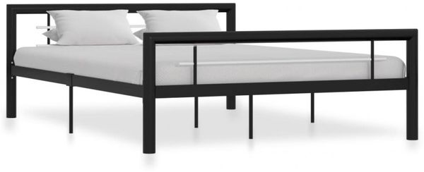 vidaXL Bettgestell Schwarz und Weiß Metall 120x200 cm 284552 Bild 7