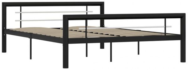 vidaXL Bettgestell Schwarz und Weiß Metall 120x200 cm 284552 Bild 8